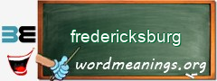 WordMeaning blackboard for fredericksburg